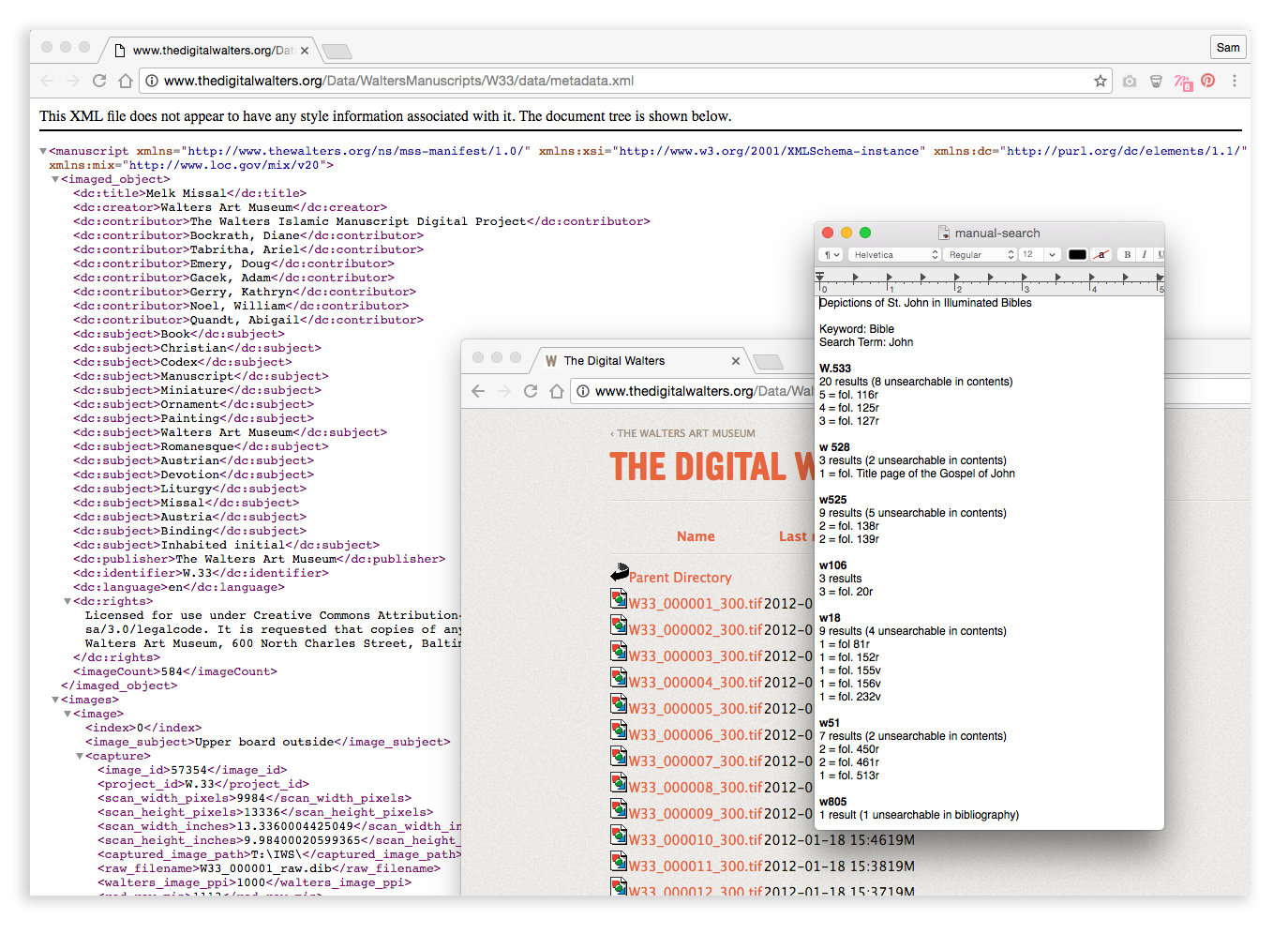 Image of the coding process to make the search system