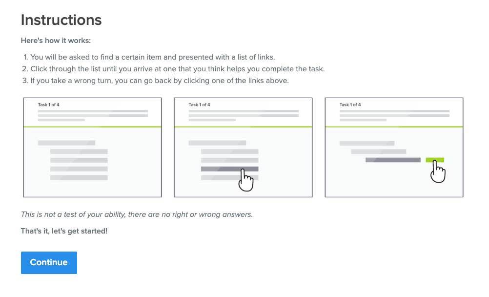 image showing an example of a user testing a website prototype