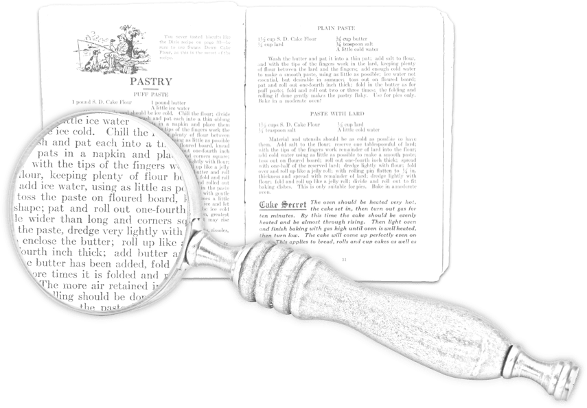 illustrated book and magnifying glass