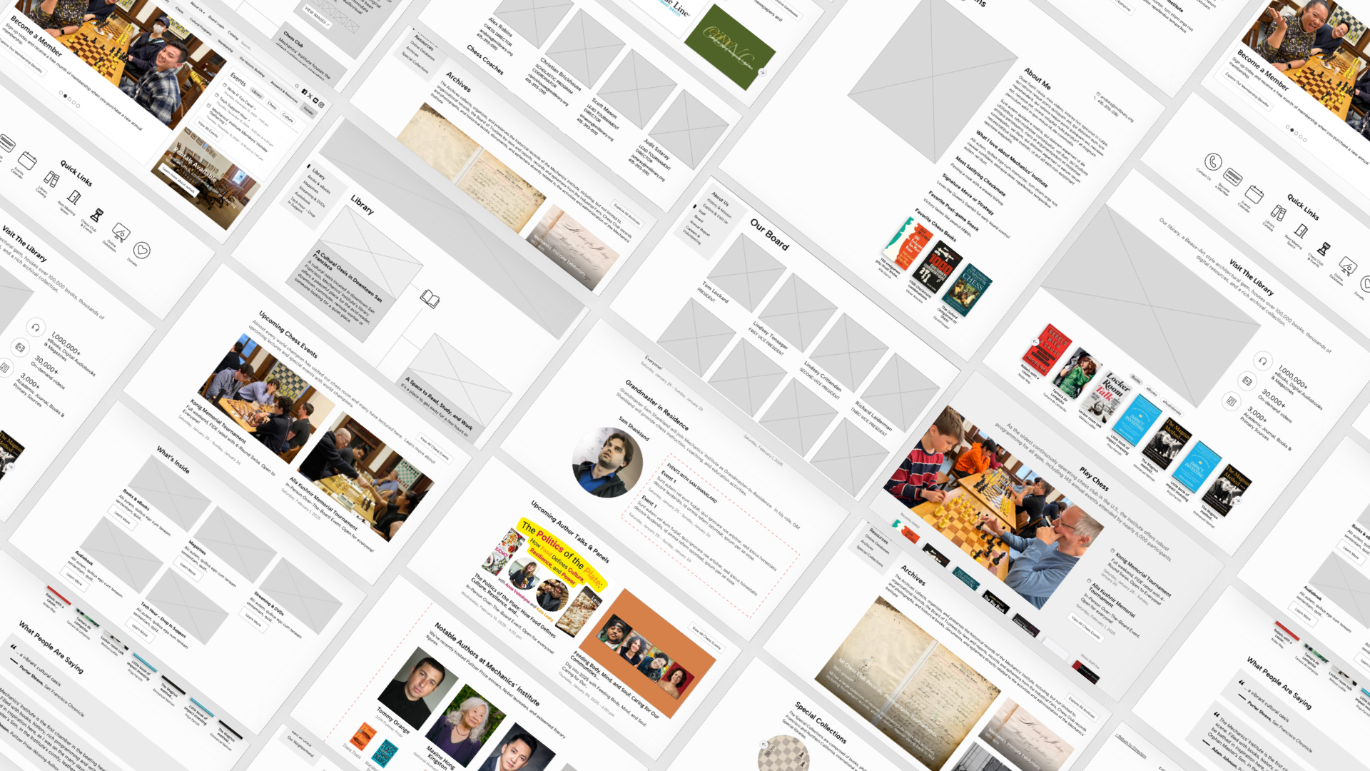 Image of several wire frame artboards