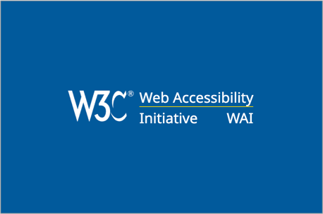 image of web accessibility initiative logo on blue background